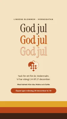 Julhälsning från butiken — God Jul