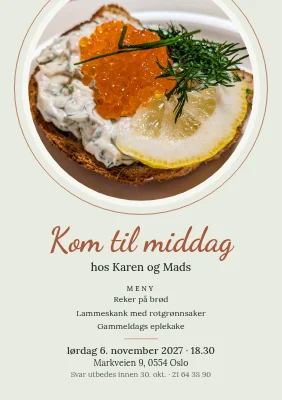 Middagsinvitasjon — kom på middag