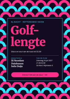 Dj-avond — neongolven aan de haven