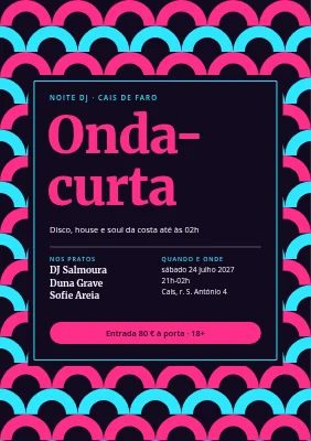Noite de DJ — ondas de néon no porto