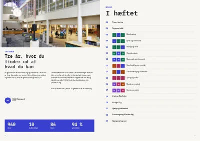 Side 2–3 af Studieretningshæfte for gymnasium – 24 sider