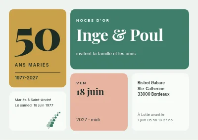 Noces d'or — invitation en mosaïque