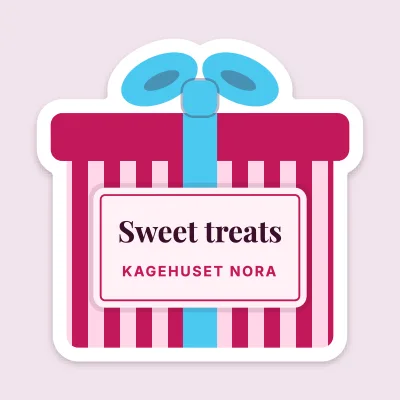 The cake box with a bow