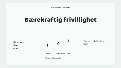 Bærekraftig frivillighet