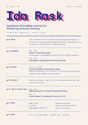 CV for nyutdannede — riso og mono