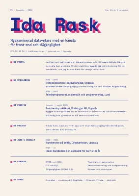 CV för nyexaminerade — riso och mono