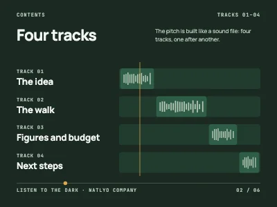 Page 2 of Theatre pitch — sound walk in the forest