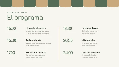 Página 2 de Fiesta de verano — programa para el personal