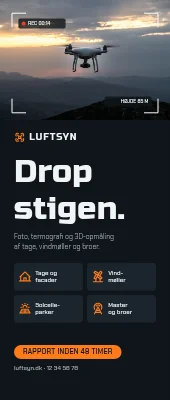 Roll-up til droneinspektion — drop stigen