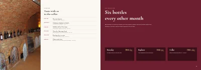 الصفحات 42–43 من Wine merchant catalogue – 48 pages