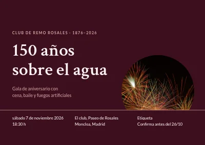 Gala de aniversario — club de remo, 150 años