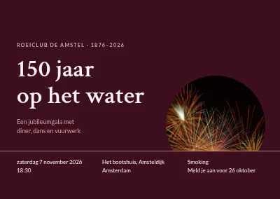 Jubileumgala — roeivereniging 150 jaar