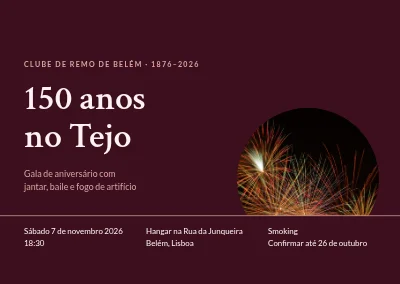 Gala de aniversário — clube de remo, 150 anos