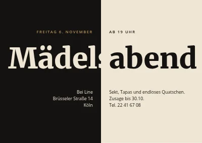 Mädelsabend — Schwarz und Champagner