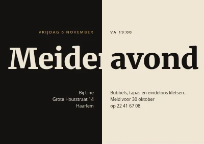 Meidenavond — zwart en champagne