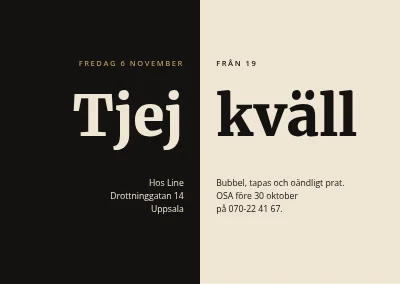 Tjejkväll — svart och champagne