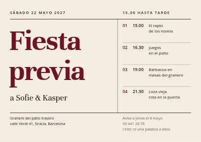 Despedida conjunta en el granero — programa