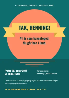 Pensionistreception — bånd over solnedgang