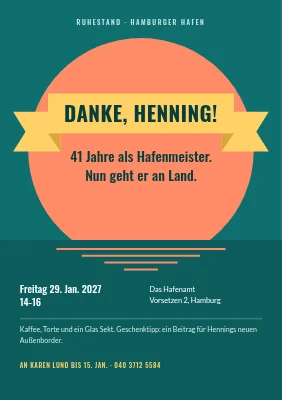 Ruhestandsempfang — Schleife über einem Sonnenuntergang