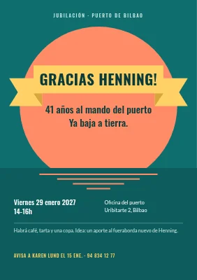 Fiesta de jubilación — lazo sobre un atardecer