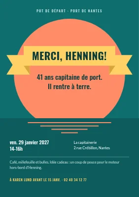 Pot de départ à la retraite — ruban sur un coucher de soleil