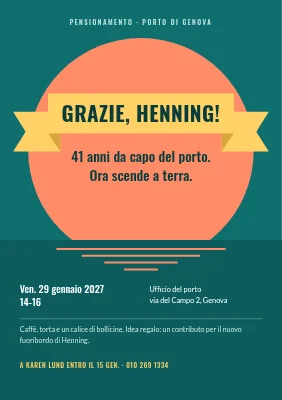 Festa di pensionamento — nastro su un tramonto