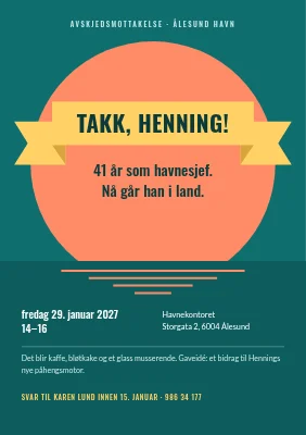 Pensjonistmottak — bånd over en solnedgang