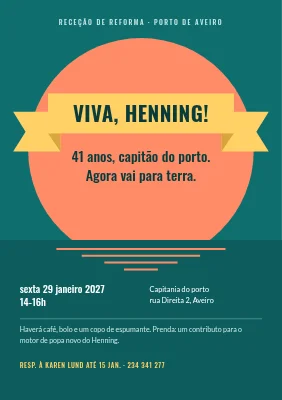 Festa de reforma — fita sobre um pôr do sol