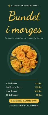 Roll-up til blomsterhandler — bundet i morges