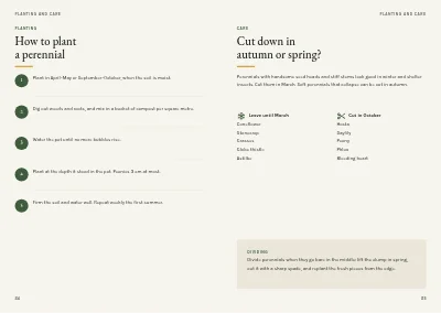 Pages 84–85 of Plant handbook of perennials – 96 pages