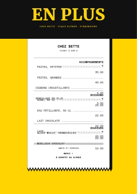 Page 2 de Stand de hot-dogs — menu en ticket de caisse