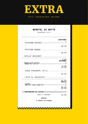 Pagina 2 di Chiosco di hot dog — menu come scontrino