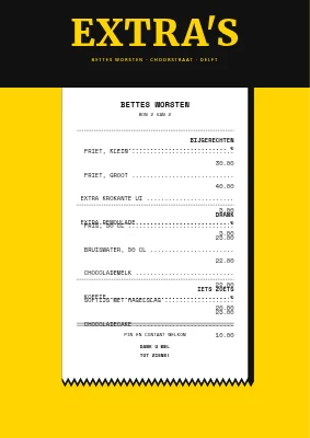 Pagina 2 van Hotdogkraam — menu als kassabon