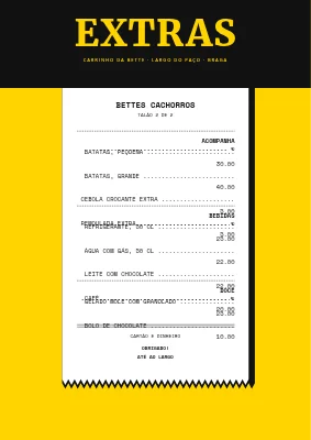 Página 2 de Banca de cachorros-quentes — menu em formato de talão de caixa
