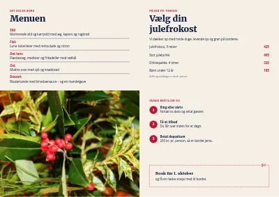 Side 2 af Julefrokost: menu og bestilling