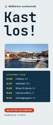 Roll-up til bådture — dagens afgange