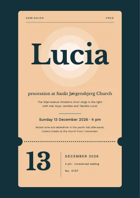 Lucia procession — free ticket