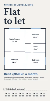 Door poster for a landlord — flat to let