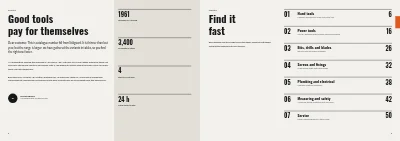 Pages 2–3 of Product catalogue for a tool wholesaler – 64 pages