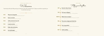 Pages 2–3 of Programme and original songs for a golden wedding – 8 pages