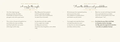 Pages 4–5 of Programme and original songs for a golden wedding – 8 pages
