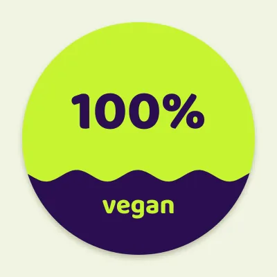 One hundred percent vegan
