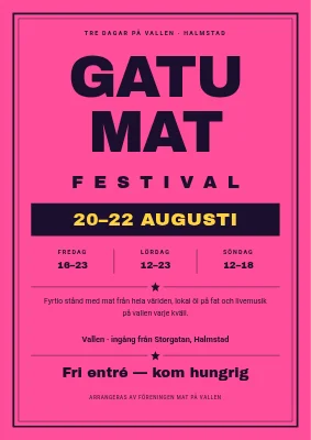 Streetfoodfestival — inramad affisch