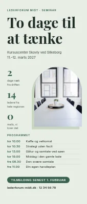 Roll-up til ledelsesseminar — to dage til at tænke