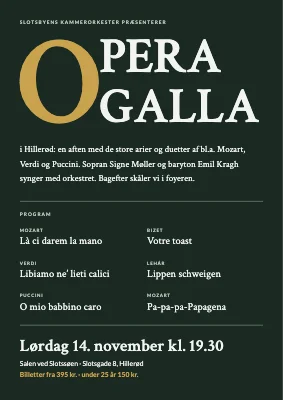 Operagalla med stort initial — plakat