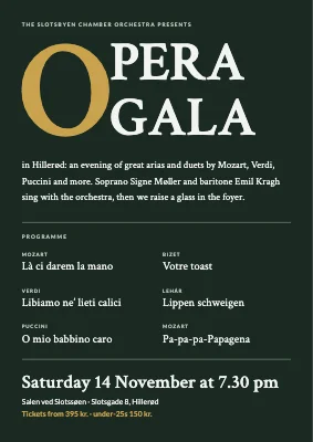 Opera gala with a drop cap — poster