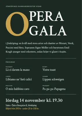 Operagala med dekorativ initial — affisch