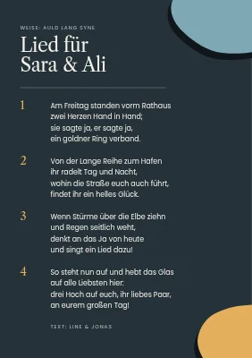 Seite 2 von Liederheft zur Rathaus-Hochzeit — Papierschnitt