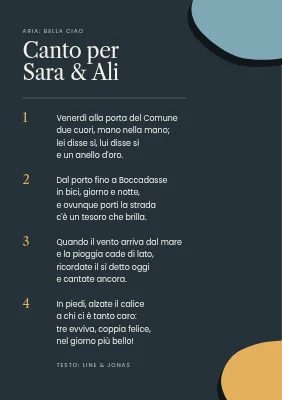Pagina 2 di Libretto dei canti per il matrimonio in municipio — carta ritagliata