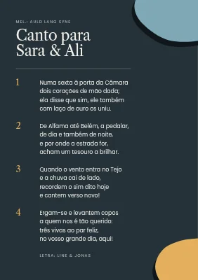 Página 2 de Caderno de canções de casamento na câmara municipal — papel recortado